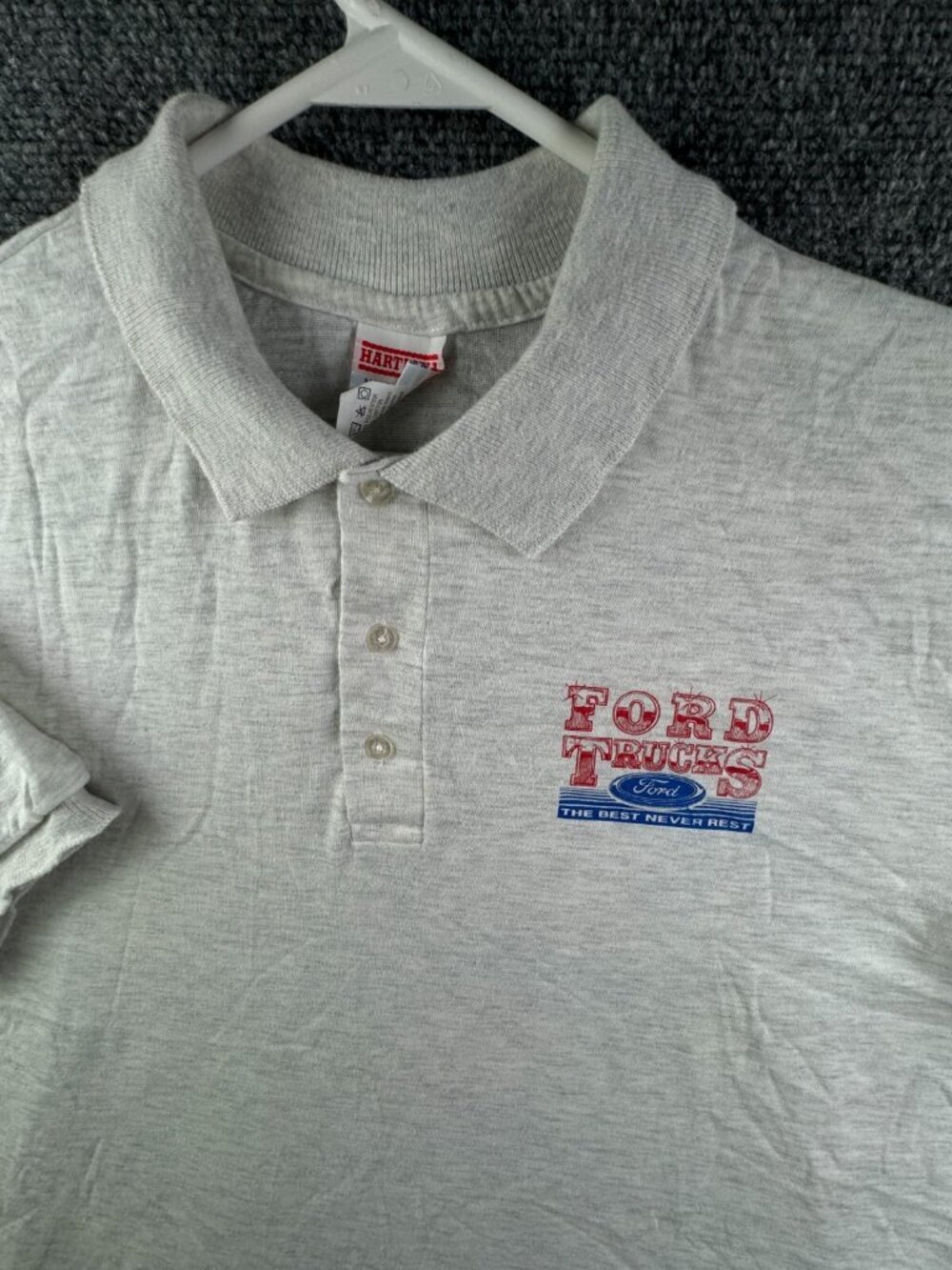 VTG Ford Trucks The Best Never Rest Polo Shirt Gray 2XL USA Made Hartwell Men